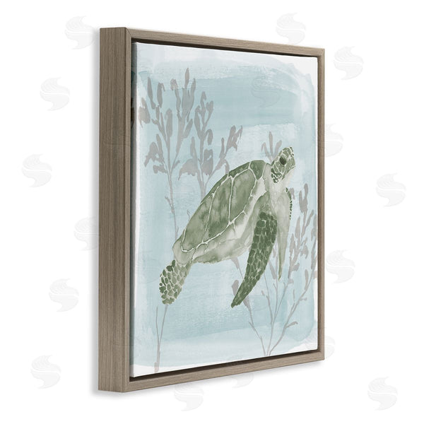 Stupell Industries Lucille Price | Swimming Tortoise Underwater Scene Wall Art