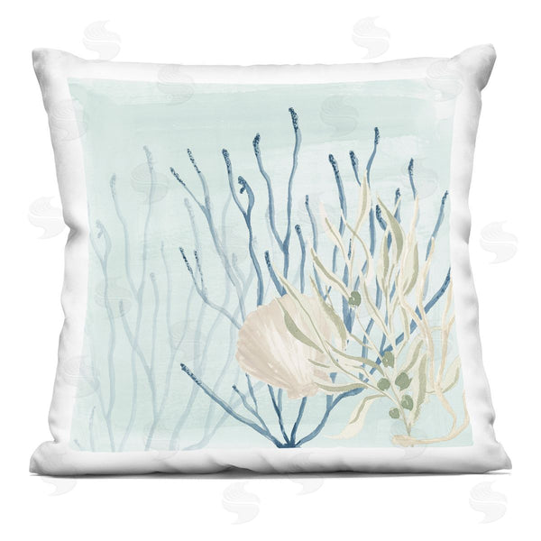 stupell industries Lucille Price | Underwater Clam Shell Coral Printed Throw Pillow