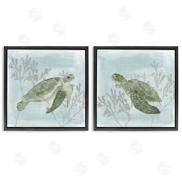 Stupell Industries Lucille Price | Underwater Sea Turtle Coral Landscape Wall Art