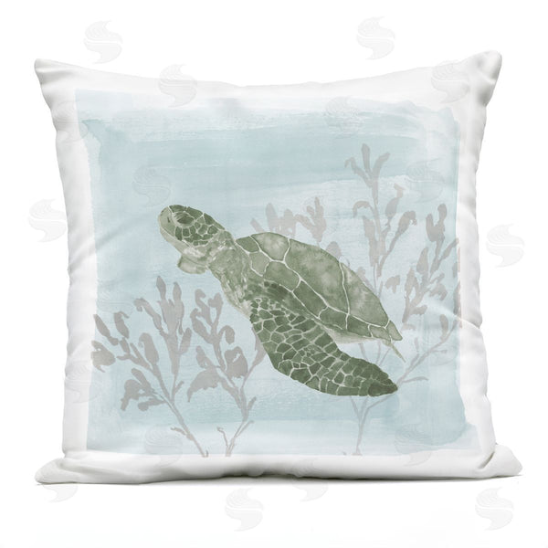 Stupell Industries Lucille Price | Underwater Tortoise Coral Scene Printed Throw Pillow
