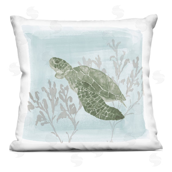 stupell industries Lucille Price | Underwater Tortoise Coral Scene Printed Throw Pillow