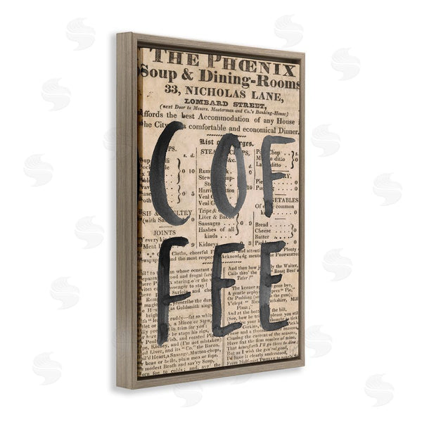 Stupell Industries Lucille Price | Vintage Coffee Newspaper Wall Art