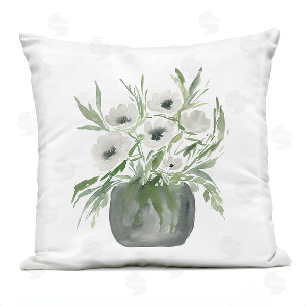 Stupell Industries Lucille Price | White Anemone Blooms Throw Pillow