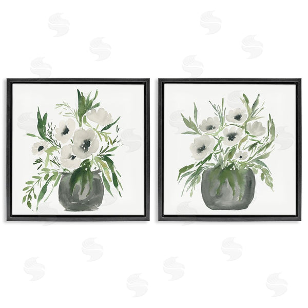 Stupell Industries Lucille Price | White Anemone Vases Wall Art