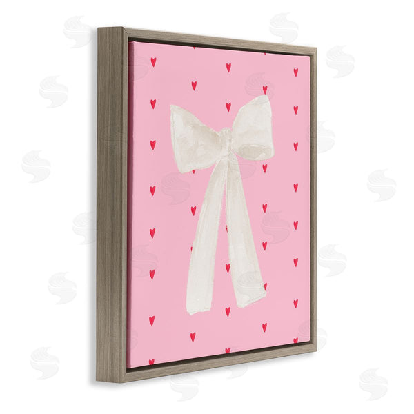 Stupell Industries Lucille Price | White Bow On Hearts