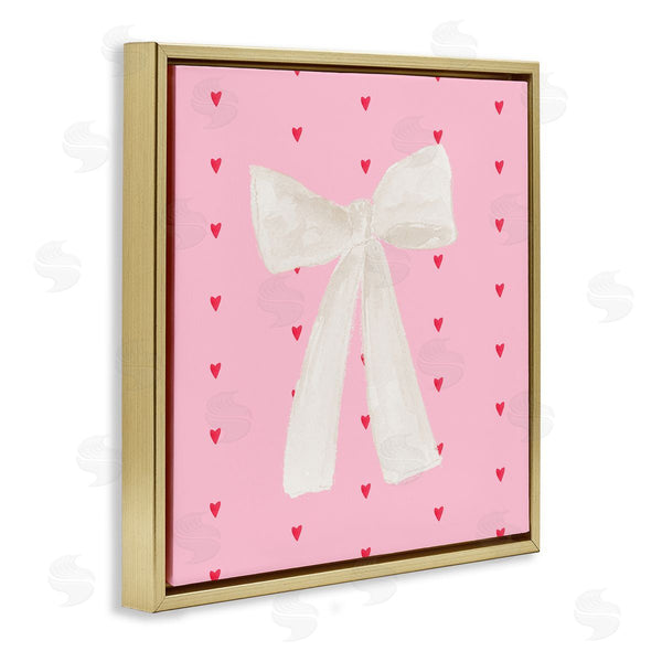 Stupell Industries Lucille Price | White Bow On Hearts