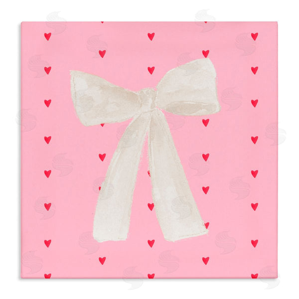 stupell industries Lucille Price | White Bow on Hearts