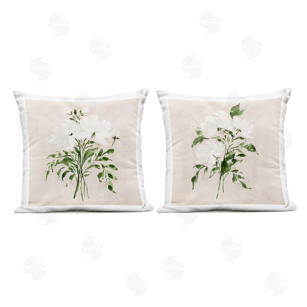 Stupell Industries Lucille Price | White Florals On Tan Throw Pillow