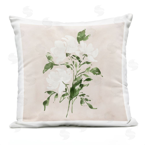 Stupell Industries Lucille Price | White On Tan Flower Throw Pillow