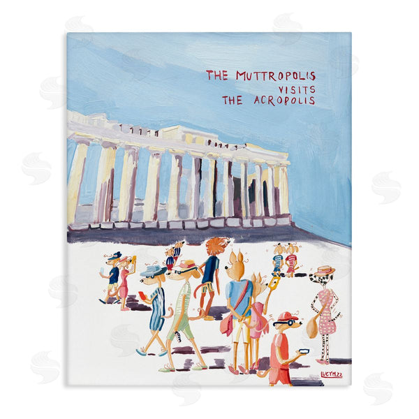 Stupell Industries Lucy Marshall | Muttropolis Visits Acropolis Funny