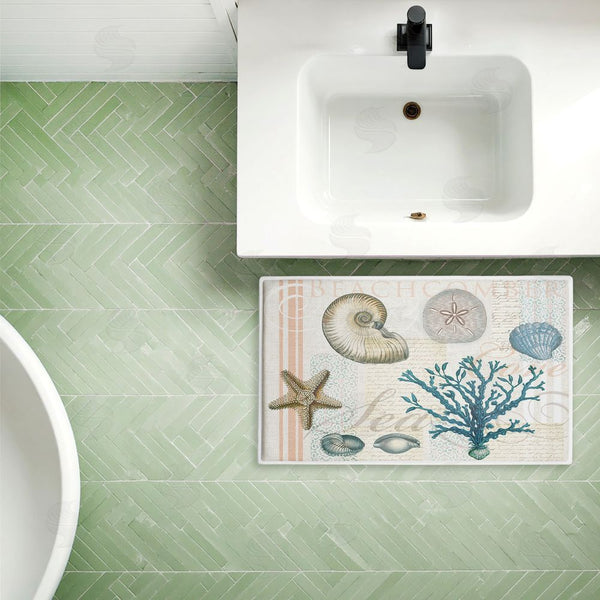 Stupell Industries Lula Bijoux & Co. | Beachcomber Vintage Sea Collage Plush Bath Mat