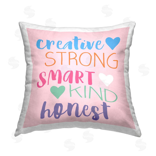 stupell industries Lula Bijoux & co. | Creative Strong Smart Phrase Printed Throw Pillow