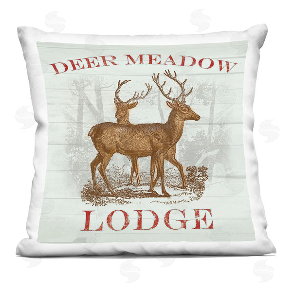 stupell industries Lula Bijoux & co. | Deer Meadow Lodge Printed Throw Pillow