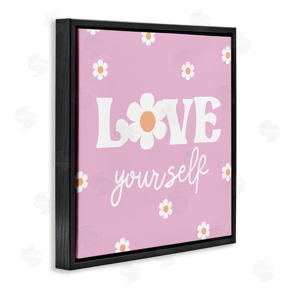 Stupell Industries Lula Bijoux & Co. | Love Yourself Pink Daisies Phrase Wall Art