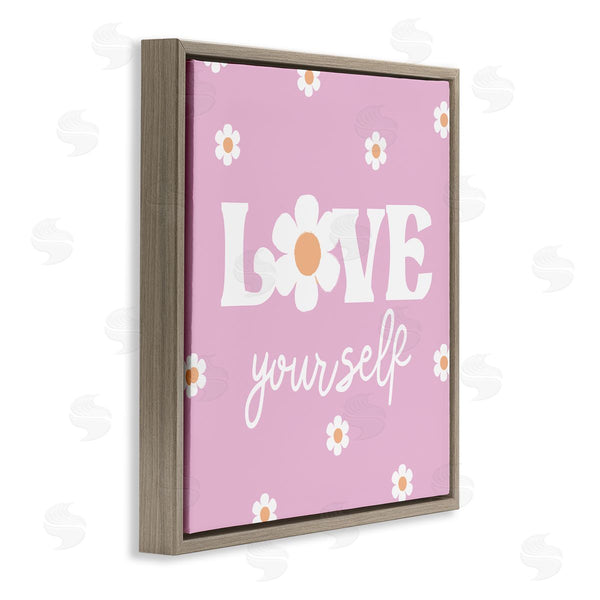 Stupell Industries Lula Bijoux & Co. | Love Yourself Pink Daisies Phrase Wall Art