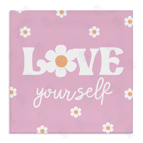 stupell industries Lula Bijoux & co. | Love Yourself Pink Daisies Phrase Wall Art