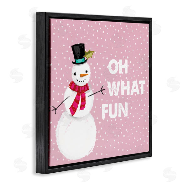Stupell Industries Lula Bijoux & Co. | Oh What Fun Pink Snowman Wall Art