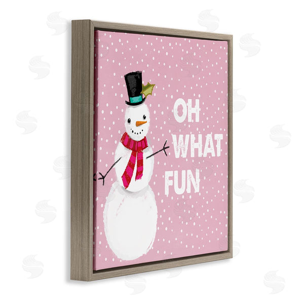 Stupell Industries Lula Bijoux & Co. | Oh What Fun Pink Snowman Wall Art