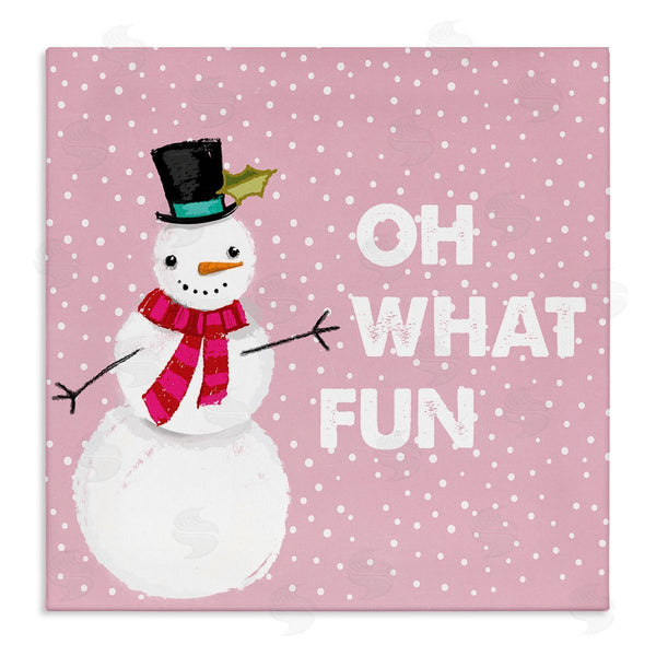 stupell industries Lula Bijoux & co. | Oh What Fun Pink Snowman Wall Art