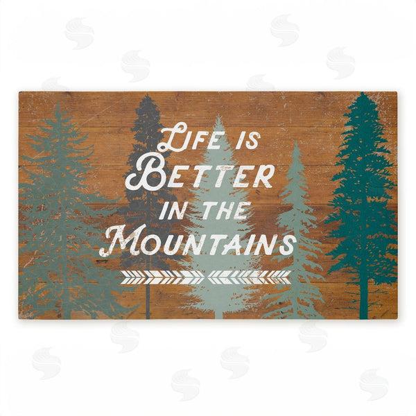 stupell industries Lula Bijoux & co. | Retro Rustic Better In Mountains Non-Woven Door Mat