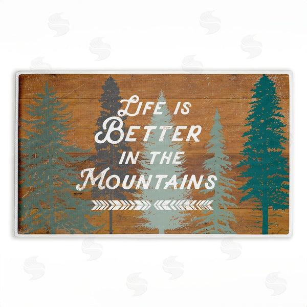 stupell industries Lula Bijoux & co. | Retro Rustic Better In Mountains Plush Bath Mat