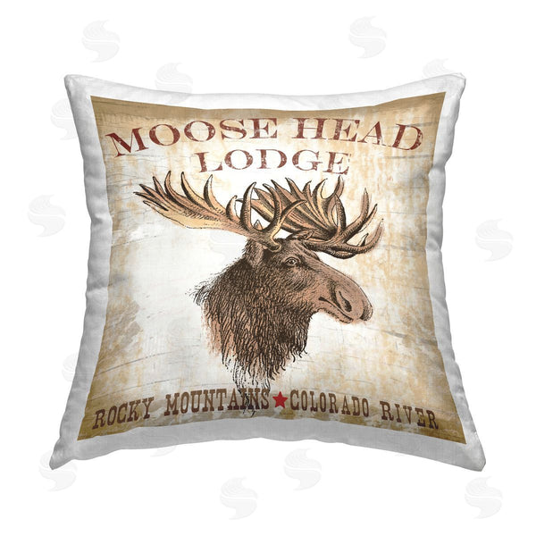 stupell industries Lula Bijoux & co. | Rustic Moose Head Lodge Printed Throw Pillow
