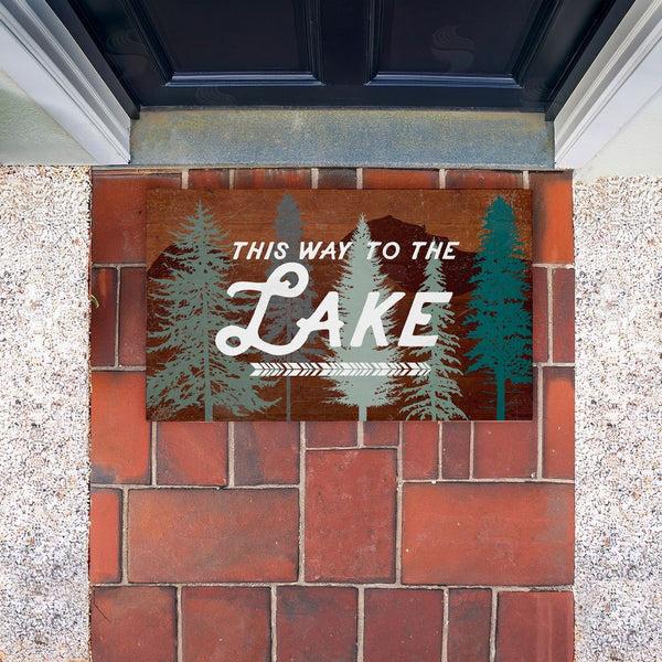 Stupell Industries Lula Bijoux & Co. | This Way To Lake Retro Non-Woven Door Mat