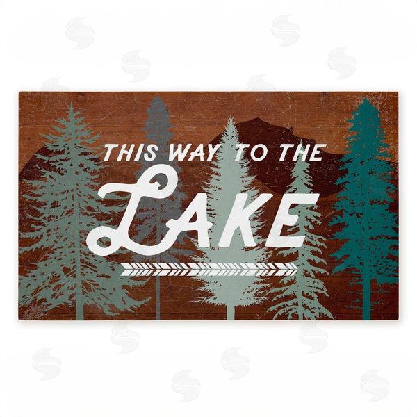 stupell industries Lula Bijoux & co. | This Way To Lake Retro Non-Woven Door Mat