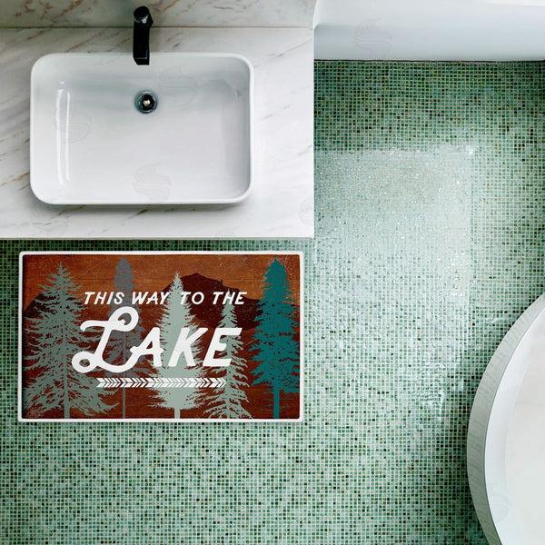 Stupell Industries Lula Bijoux & Co. | This Way To Lake Retro Plush Bath Mat