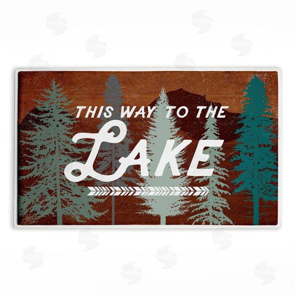 stupell industries Lula Bijoux & co. | This Way To Lake Retro Plush Bath Mat