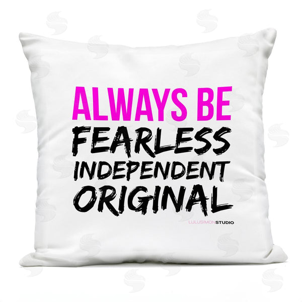 Stupell Industries LulusimonSTUDIO | Always Be Fearless Original Phrase Printed Throw Pillow