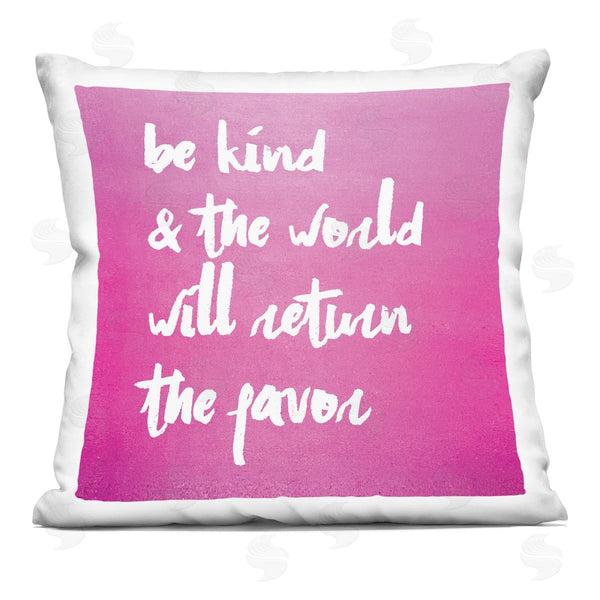 stupell industries lulusimonSTUDIO | Be Kind Pink Uplifting Phrase Printed Throw Pillow