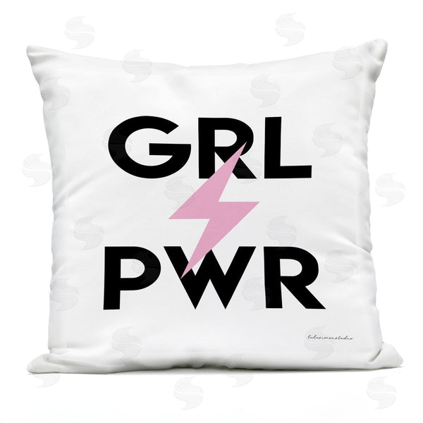 Stupell Industries LulusimonSTUDIO | Grl Pwr Pink Lightning Bolt Printed Throw Pillow