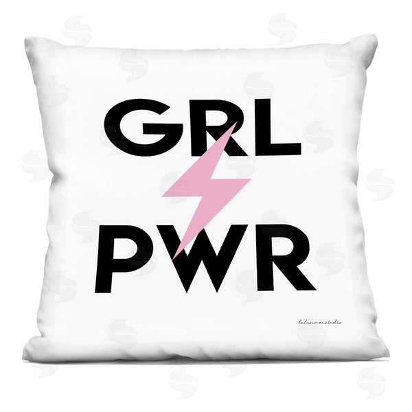 stupell industries lulusimonSTUDIO | Grl Pwr Pink Lightning Bolt Printed Throw Pillow