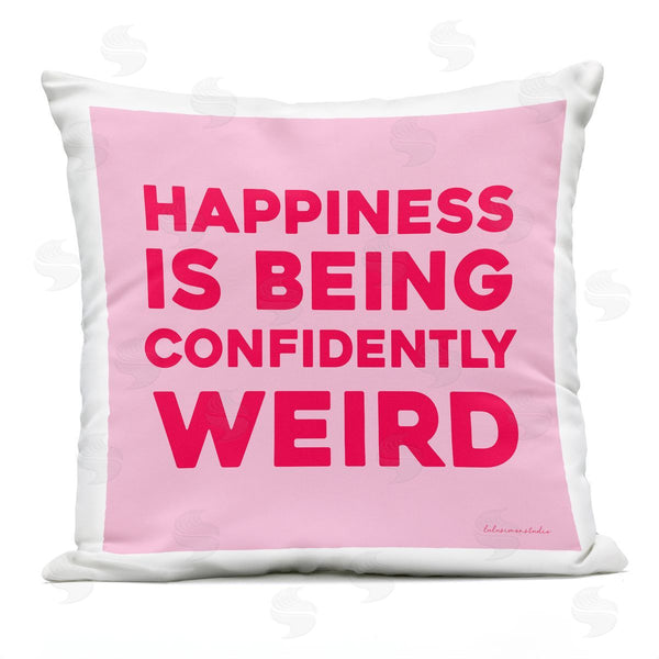 Stupell Industries LulusimonSTUDIO | Happiness Is Confidently Weird Phrase Printed Throw Pillow