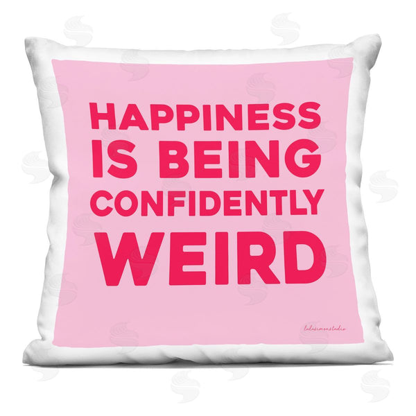 stupell industries lulusimonSTUDIO | Happiness is Confidently Weird Phrase Printed Throw Pillow