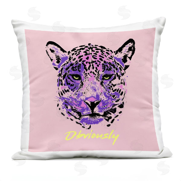 Stupell Industries LulusimonSTUDIO | Obviously Purple Leopard Face Printed Throw Pillow