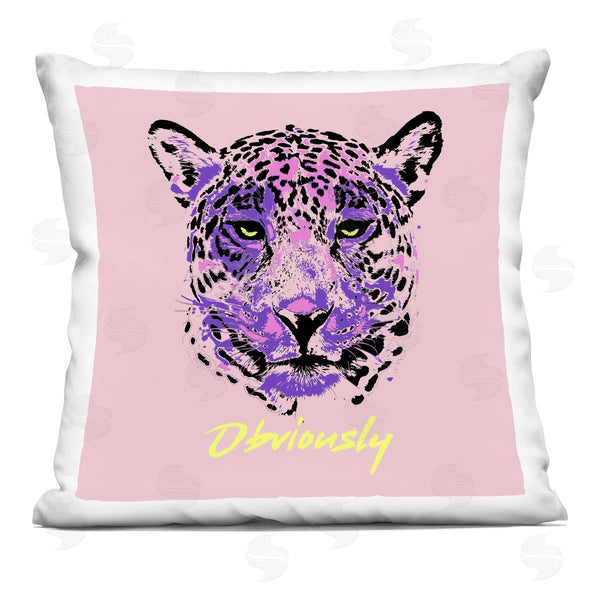 stupell industries lulusimonSTUDIO | Obviously Purple Leopard Face Printed Throw Pillow