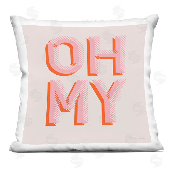 stupell industries lulusimonSTUDIO | Oh My Pink Typography Printed Throw Pillow