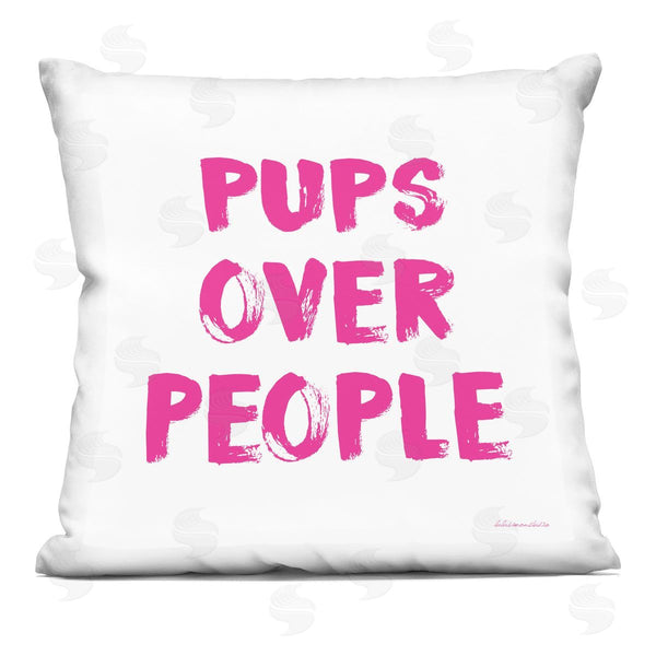stupell industries lulusimonSTUDIO | Pups Over People Pet Phrase Printed Throw Pillow