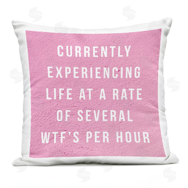 Stupell Industries LulusimonSTUDIO | Several WTF's Per Hour Humor Printed Throw Pillow