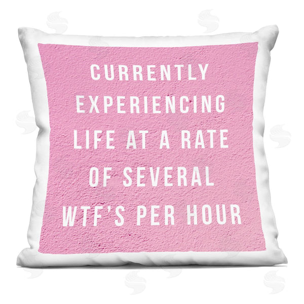 stupell industries lulusimonSTUDIO | Several WTF's Per Hour Humor Printed Throw Pillow