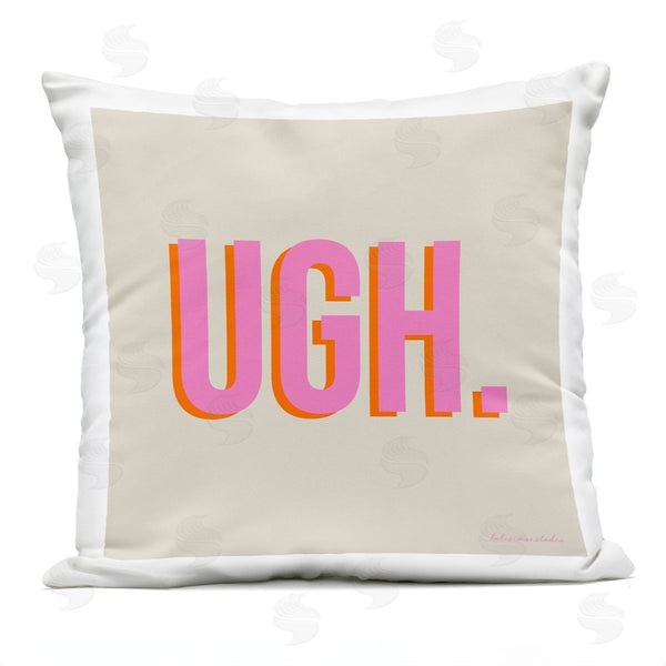 Stupell Industries LulusimonSTUDIO | Ugh. Bold Pink Sassy Text Printed Throw Pillow
