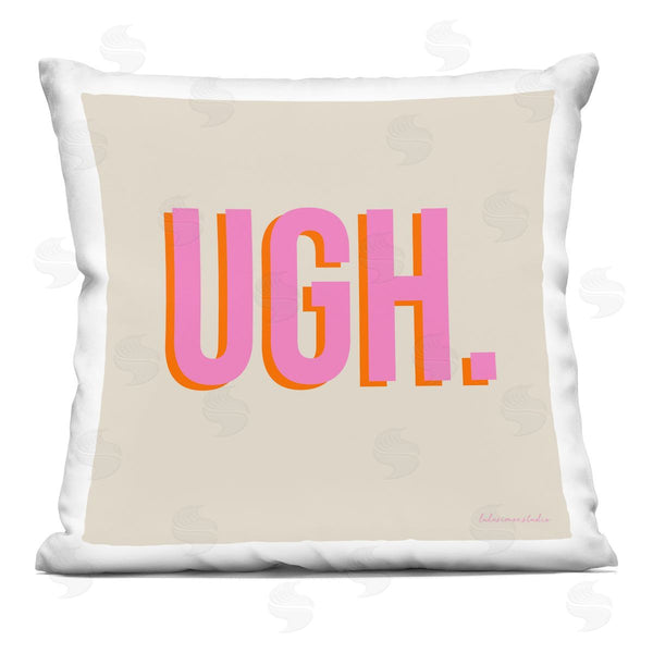 stupell industries lulusimonSTUDIO | Ugh. Bold Pink Sassy Text Printed Throw Pillow