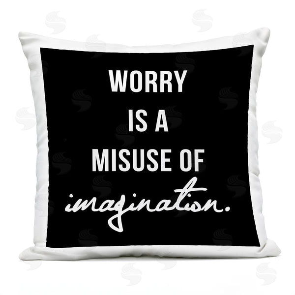Stupell Industries LulusimonSTUDIO | Worry Misuse Of Imagination Phrase Printed Throw Pillow