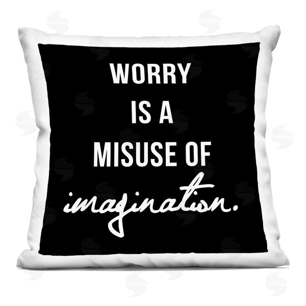 stupell industries lulusimonSTUDIO | Worry Misuse Of Imagination Phrase Printed Throw Pillow