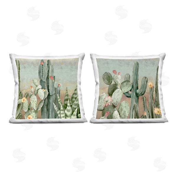 stupell industries Luna Mavis | Cactus Blooms Among Thorns Printed Throw Pillow Set