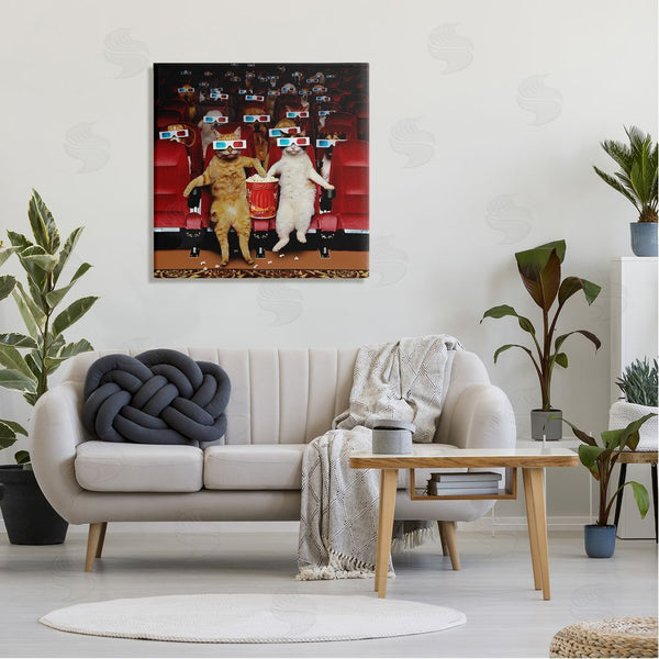 Stupell Industries Lund Roeser | Cats At 3D Movie Theater Wall Art