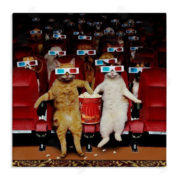 stupell industries Lund Roeser | Cats at 3D Movie Theater Wall Art
