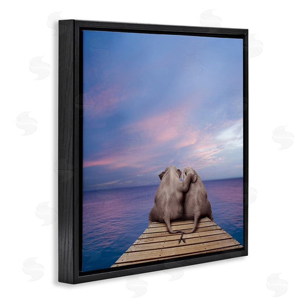 Stupell Industries Lund Roeser | Elephants Cuddling On Dock Wall Art